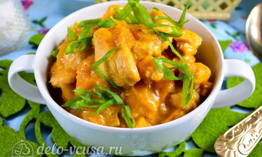Рецепт гуляш из курицы со сметаной