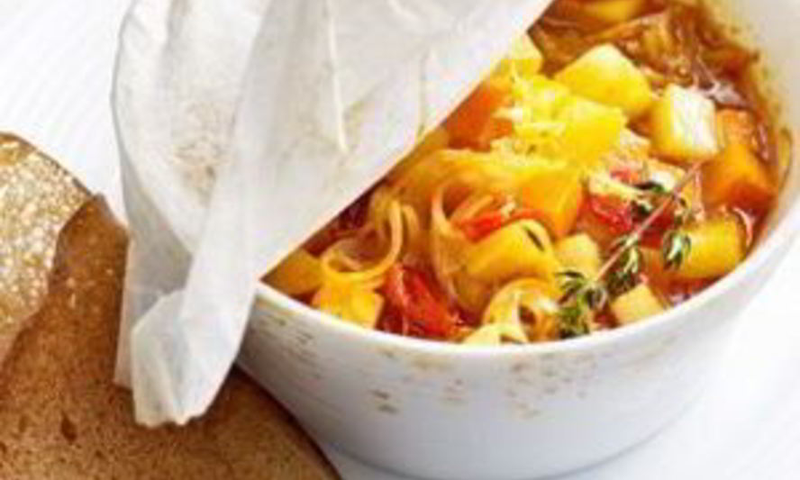 Рецепт гуляш из тушеного картофеля с хрустящим ржаным хлебом