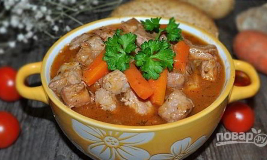 Рецепт гуляш с красным вином