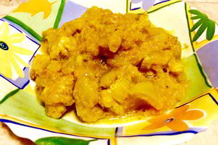 Куриный гуляш с тыквой и яблоком