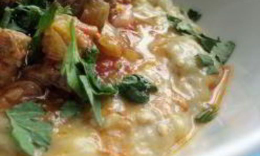 Рецепт пюре из баклажанов с гуляшом из мяса