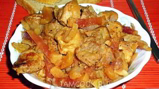 Свиной гуляш с китайской редькой