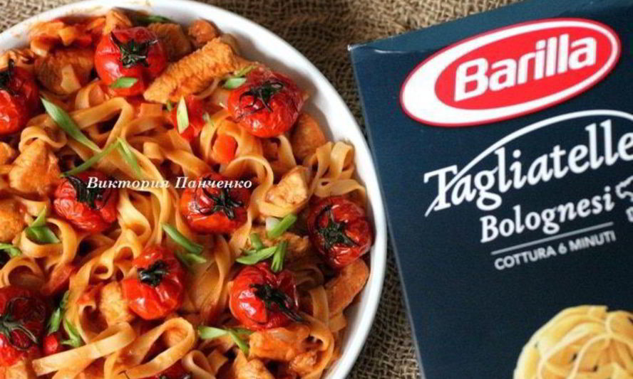 Рецепт тальятелле с гуляшом из индейки