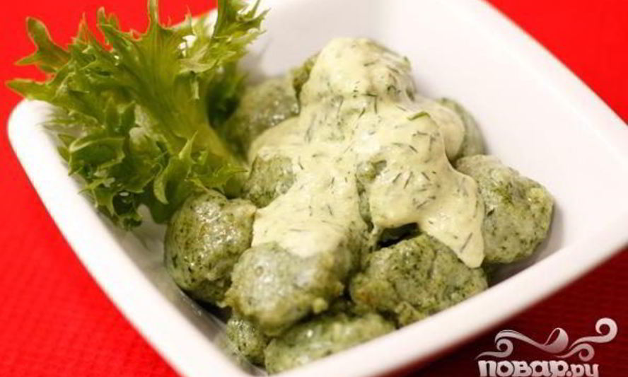 Рецепт картофельные клецки со шпинатом