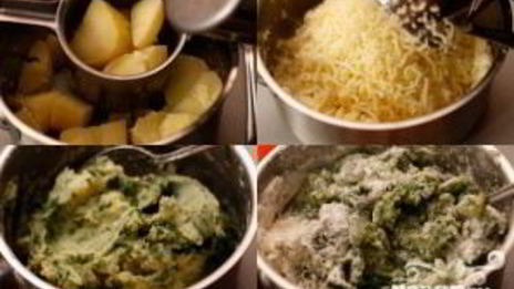 картофельные клецки со шпинатом