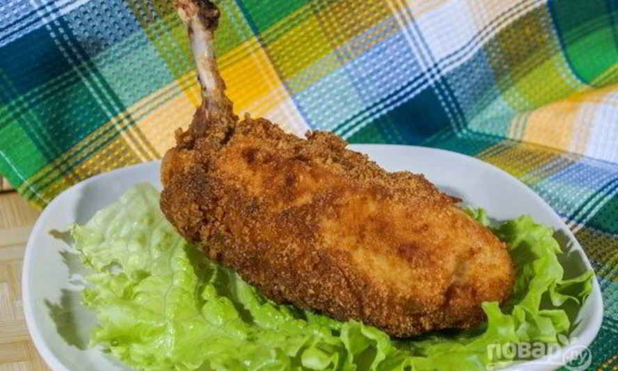 Рецепт котлета по-киевски на косточке