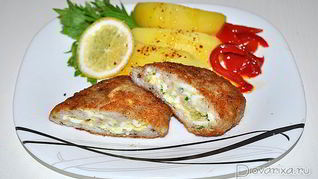 Котлеты из пангасиуса с яйцом и сыром