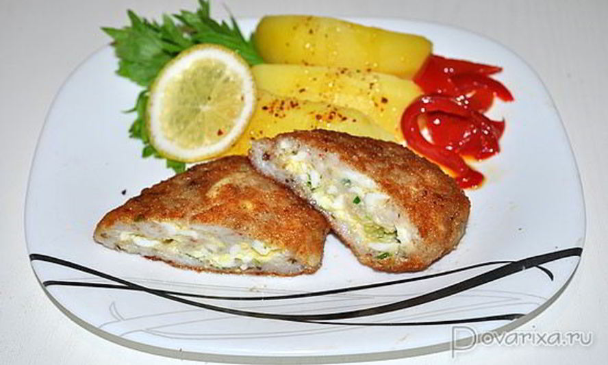 Рецепт котлеты из пангасиуса с яйцом и сыром