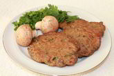 Печеночные котлеты с грибами