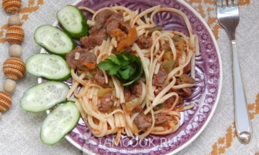 Рецепт лапша с говядиной