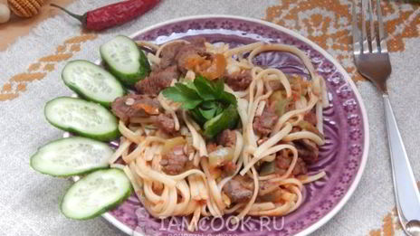 лапша с говядиной