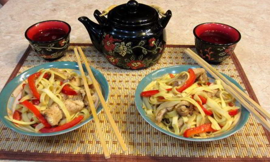 Рецепт лапша с куриной грудкой по-китайски