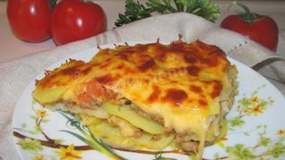 Картофельная лазанья с фаршем в духовке