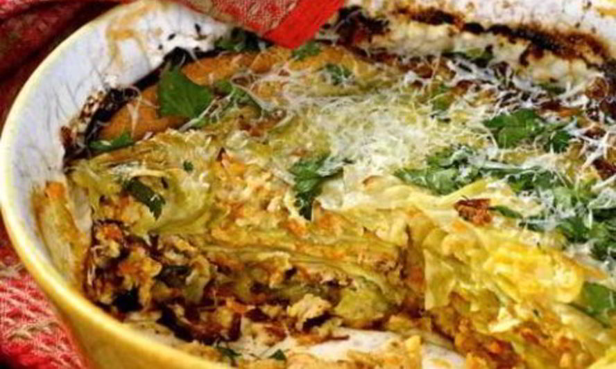 Рецепт лазанья из капусты с куриным фаршем