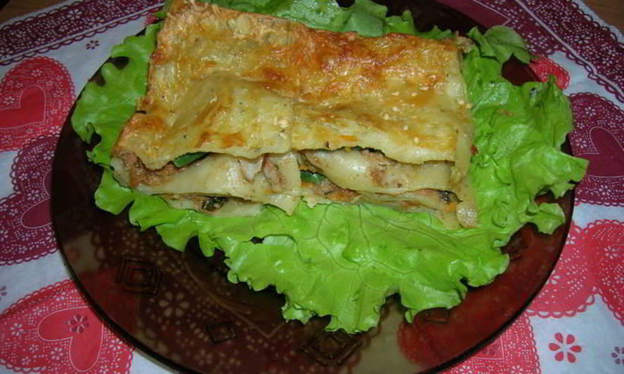Рецепт лазанья мясо-шпинатная