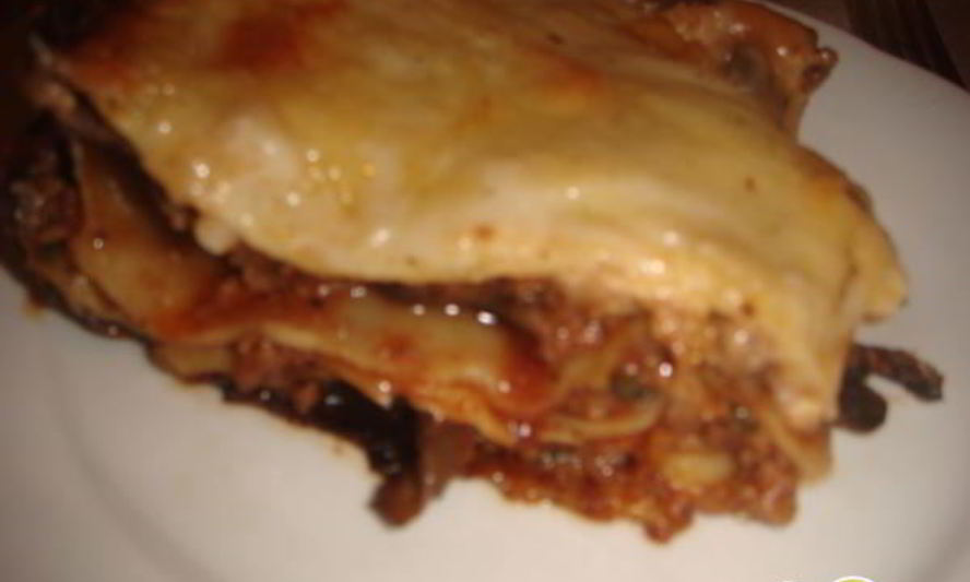 Рецепт лазанья с фаршем, баклажанами и грибами