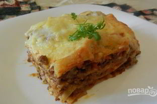 Лазанья с говядиной и томатами