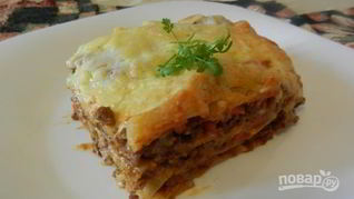 Лазанья с говядиной и томатами