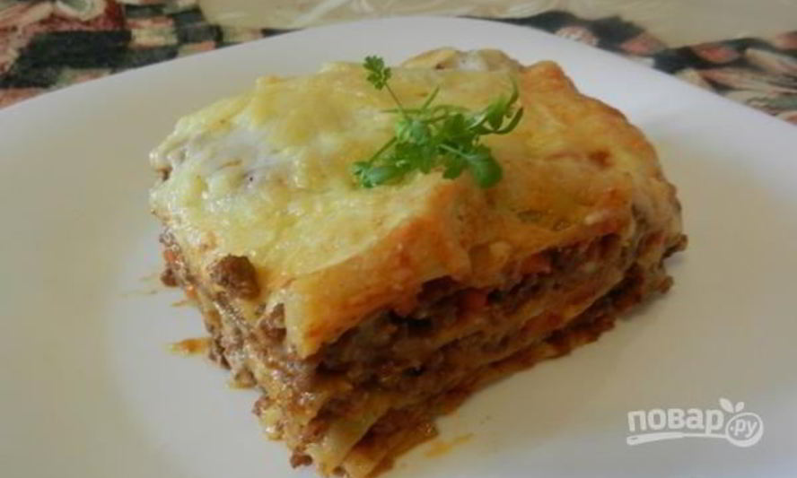 Рецепт лазанья с говядиной и томатами