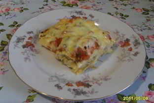 Лазанья с грибами и куриным филе