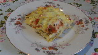 Лазанья с грибами и куриным филе