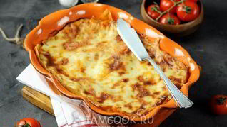 Лазанья с грибами и сыром