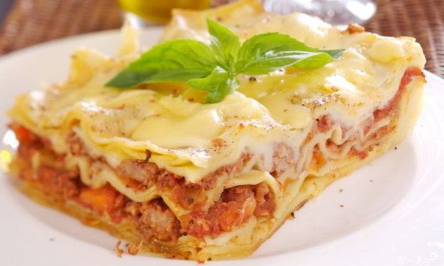 Рецепт лазанья с грибами и ветчиной