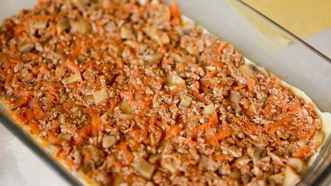 лазанья с мясом и грибами