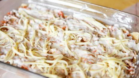 лазанья с мясом и грибами