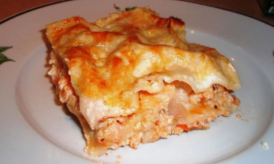 Рецепт лазанья с семгой и томатами