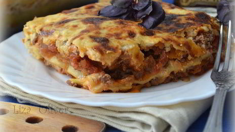 лазанья с телятиной и сыром джюгас