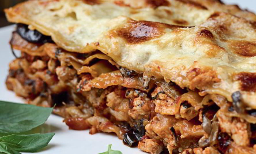 Рецепт лазанья с цесаркой, овощами и грибами