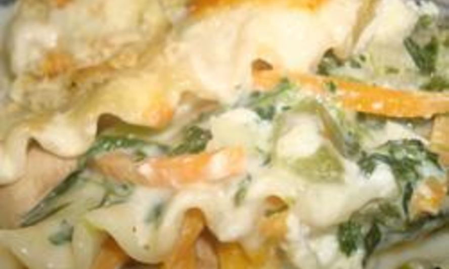 Рецепт лазанья со шпинатом, шампиньонами и белым соусом