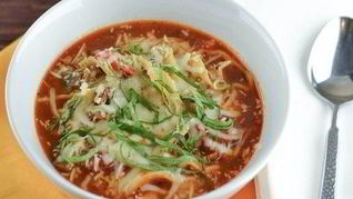 Лазанья-суп с мясным фаршем