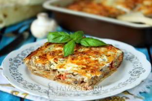 Ленивая лазанья с грибами