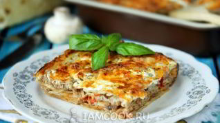 Ленивая лазанья с грибами