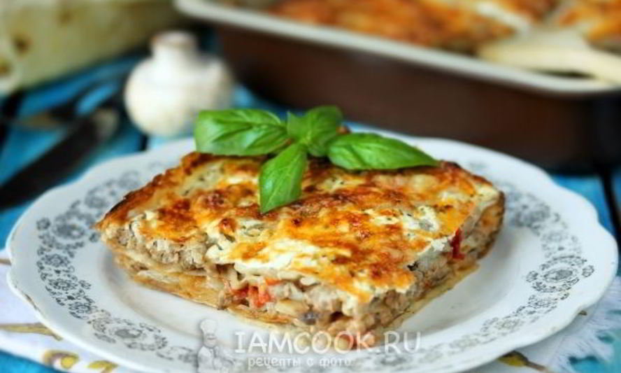 Рецепт ленивая лазанья с грибами