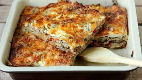 ленивая лазанья с грибами