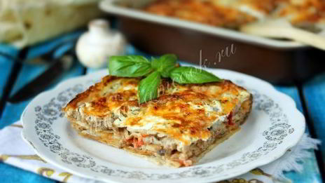 ленивая лазанья с грибами