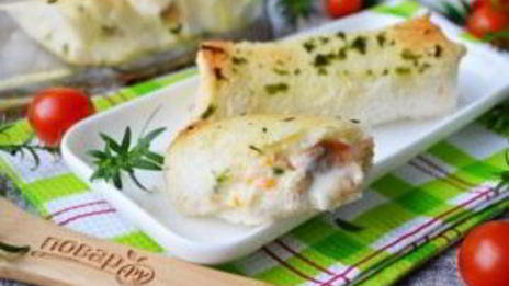 рулет лазанья в чесночном хлебе