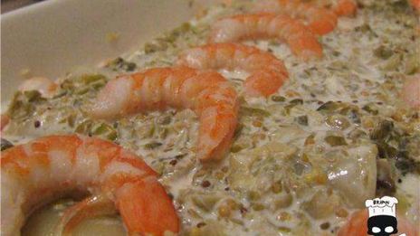 каннеллони с грибами и креветками под пикантным соусом