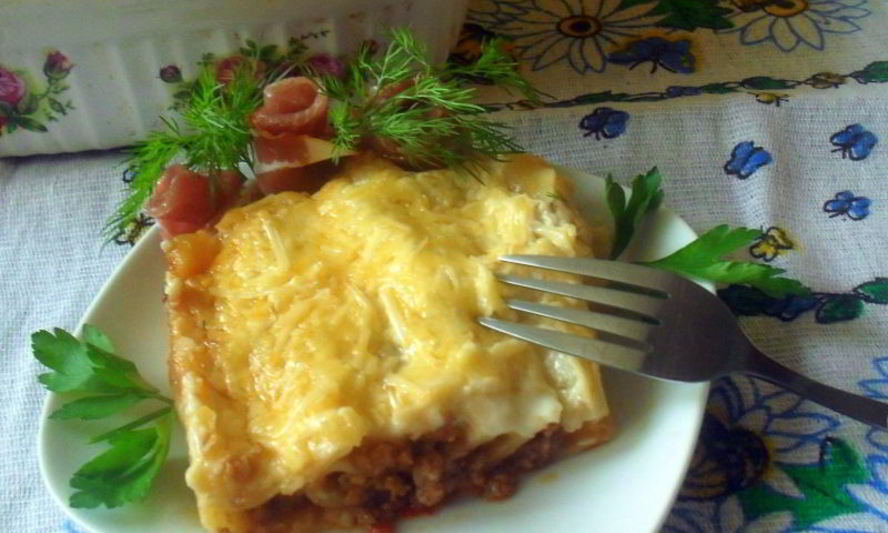 Рецепт каннеллони с начинкой из мяса и овощей