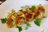 Конкильони, фаршированные овощами и сыром