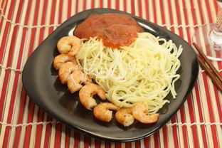 Креветки & спагетти