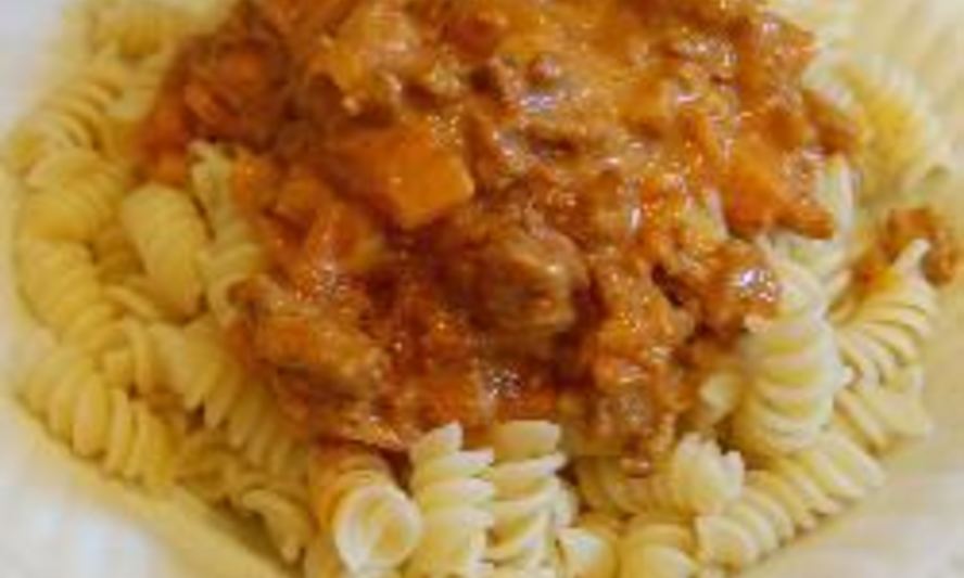 Рецепт макароны с фаршем, карри и ананасами