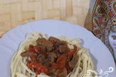 Макароны с говядиной и перцем