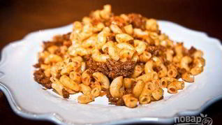 Макароны с говядиной