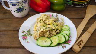 Макароны с грибами в духовке