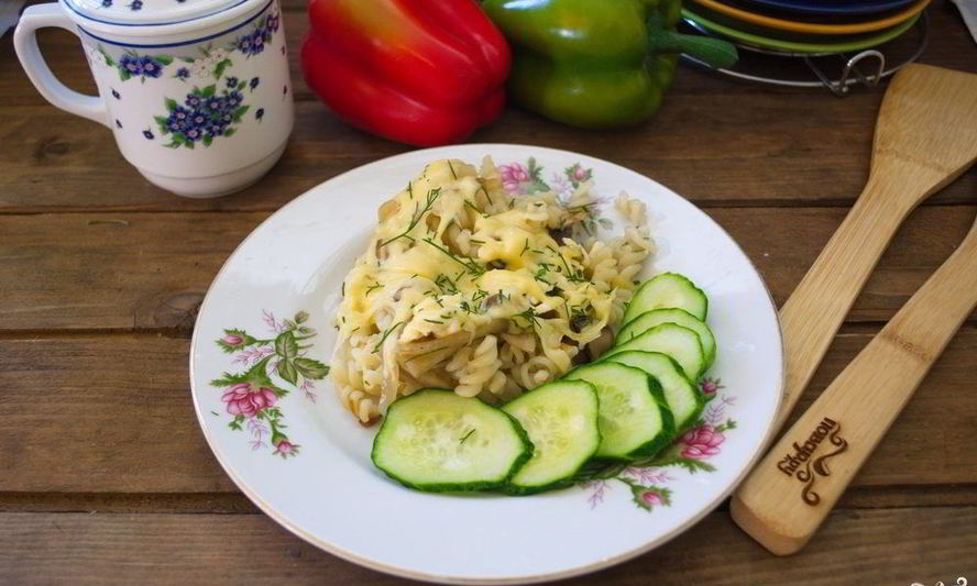 Рецепт макароны с грибами в духовке