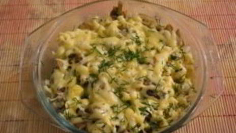 макароны с грибами в духовке
